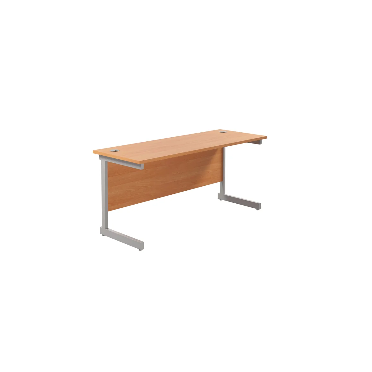 Jemini Single Rectangular Desk 1600x600x730mm Beech/Silver KF800648 - Image 1