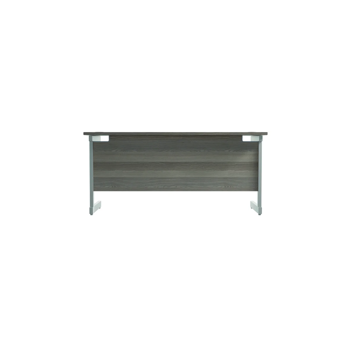 Jemini Single Rectangular Desk 1600x600x730mm Grey Oak/Silver KF800654 - Image 4