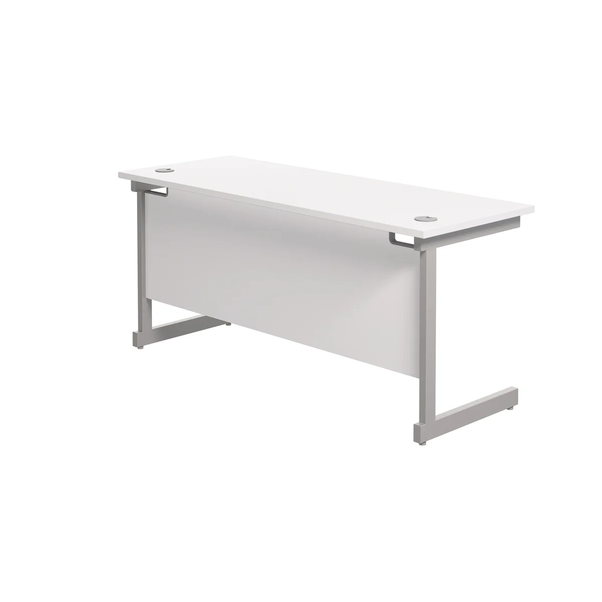 Jemini Single Rectangular Desk 1600x600x730mm White/Silver KF800676 - Image 3