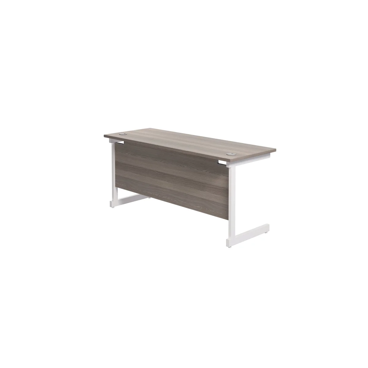 Jemini Single Rectangular Desk 1600x600x730mm Grey Oak/White KF800719 - Image 3