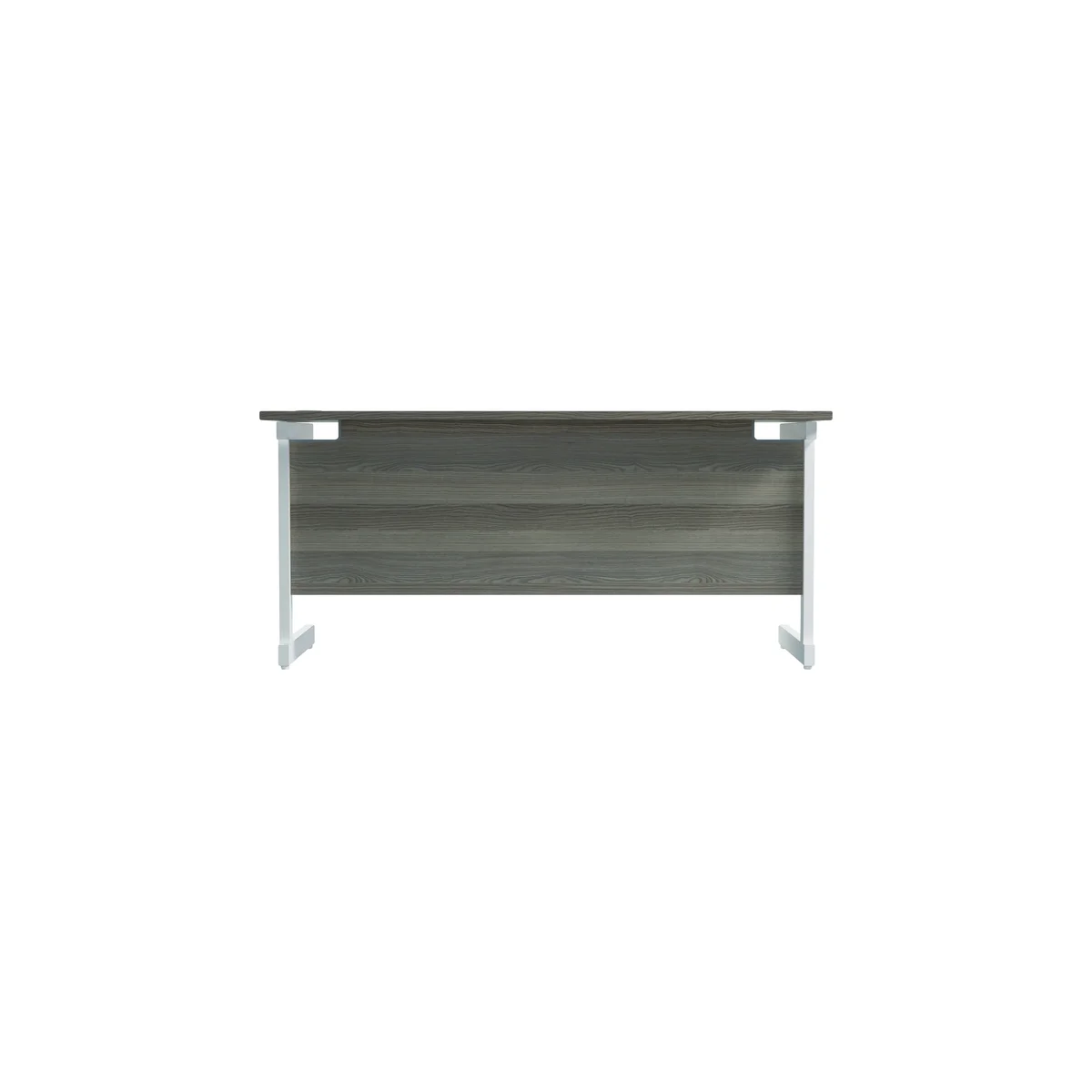 Jemini Single Rectangular Desk 1600x600x730mm Grey Oak/White KF800719 - Image 4