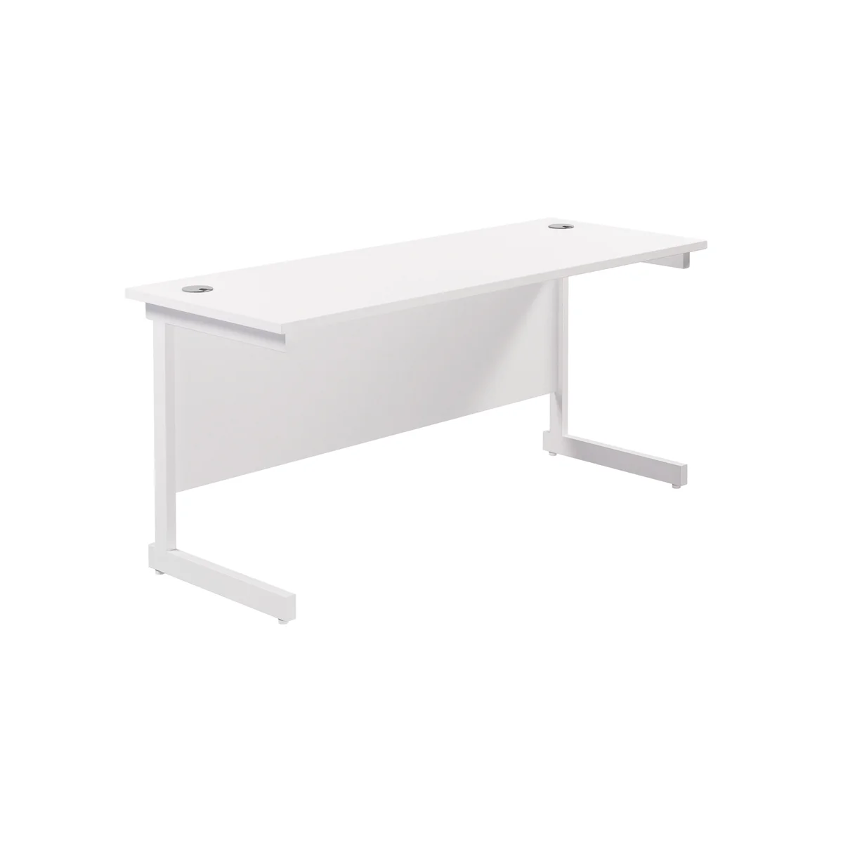 Jemini Single Rectangular Desk 1600x600x730mm White/White KF800738 - Image 1