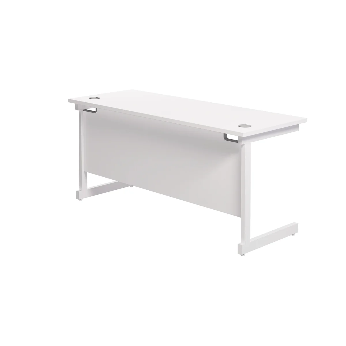 Jemini Single Rectangular Desk 1600x600x730mm White/White KF800738 - Image 3