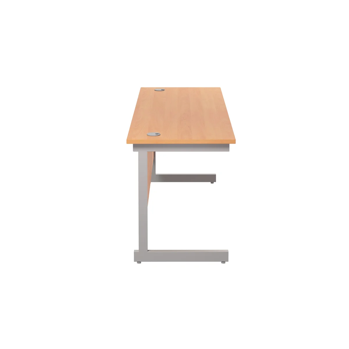 Jemini Single Rectangular Desk 1800x600x730mm Beech/Silver KF800766 - Image 2
