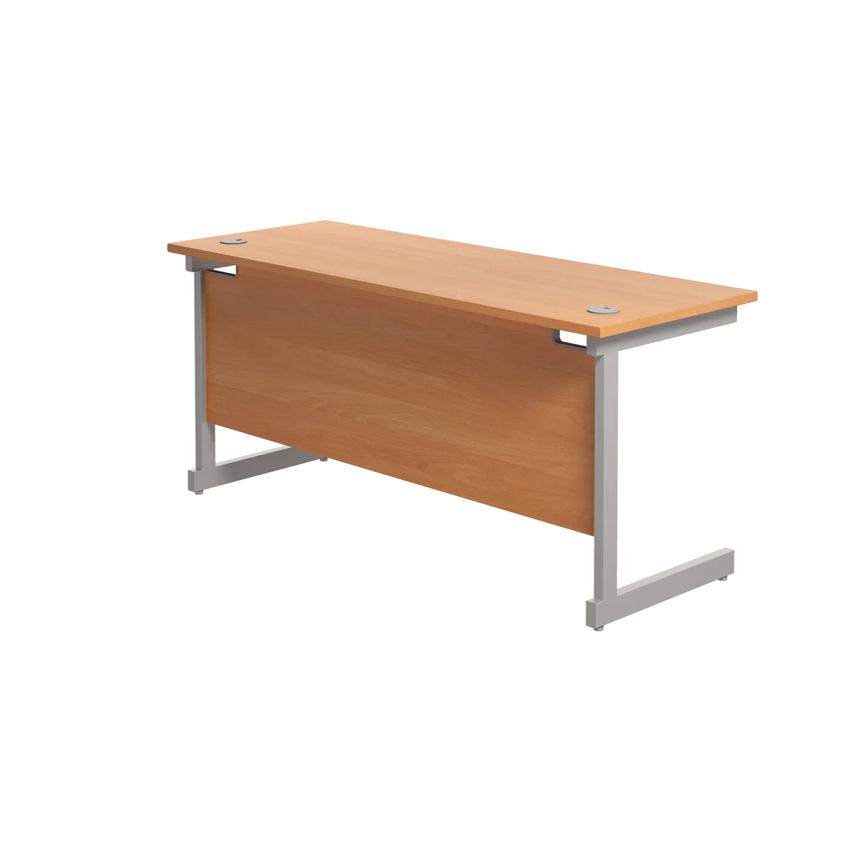 Jemini Single Rectangular Desk 1800x600x730mm Beech/Silver KF800766 - Image 3