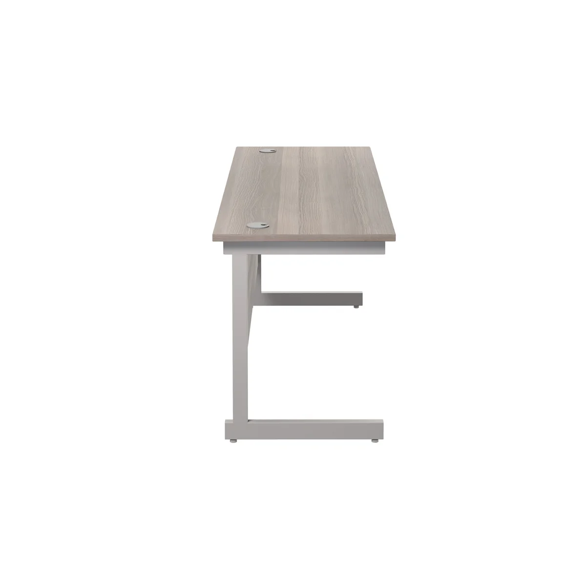 Jemini Single Rectangular Desk 1800x600x730mm Grey Oak/Silver KF800772 - Image 2