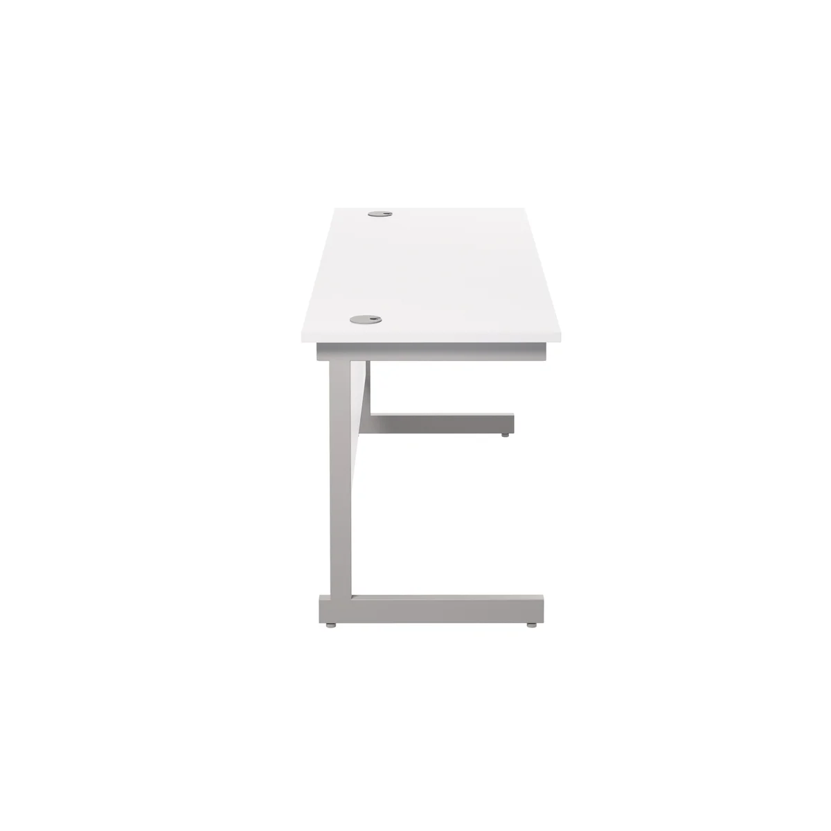 Jemini Single Rectangular Desk 1800x600x730mm White/Silver KF800794 - Image 2