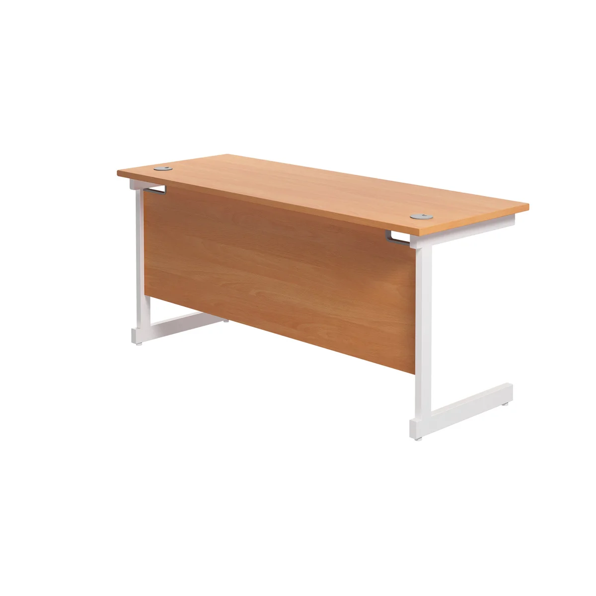 Jemini Single Rectangular Desk 1800x600x730mm Beech/White KF800821 - Image 3