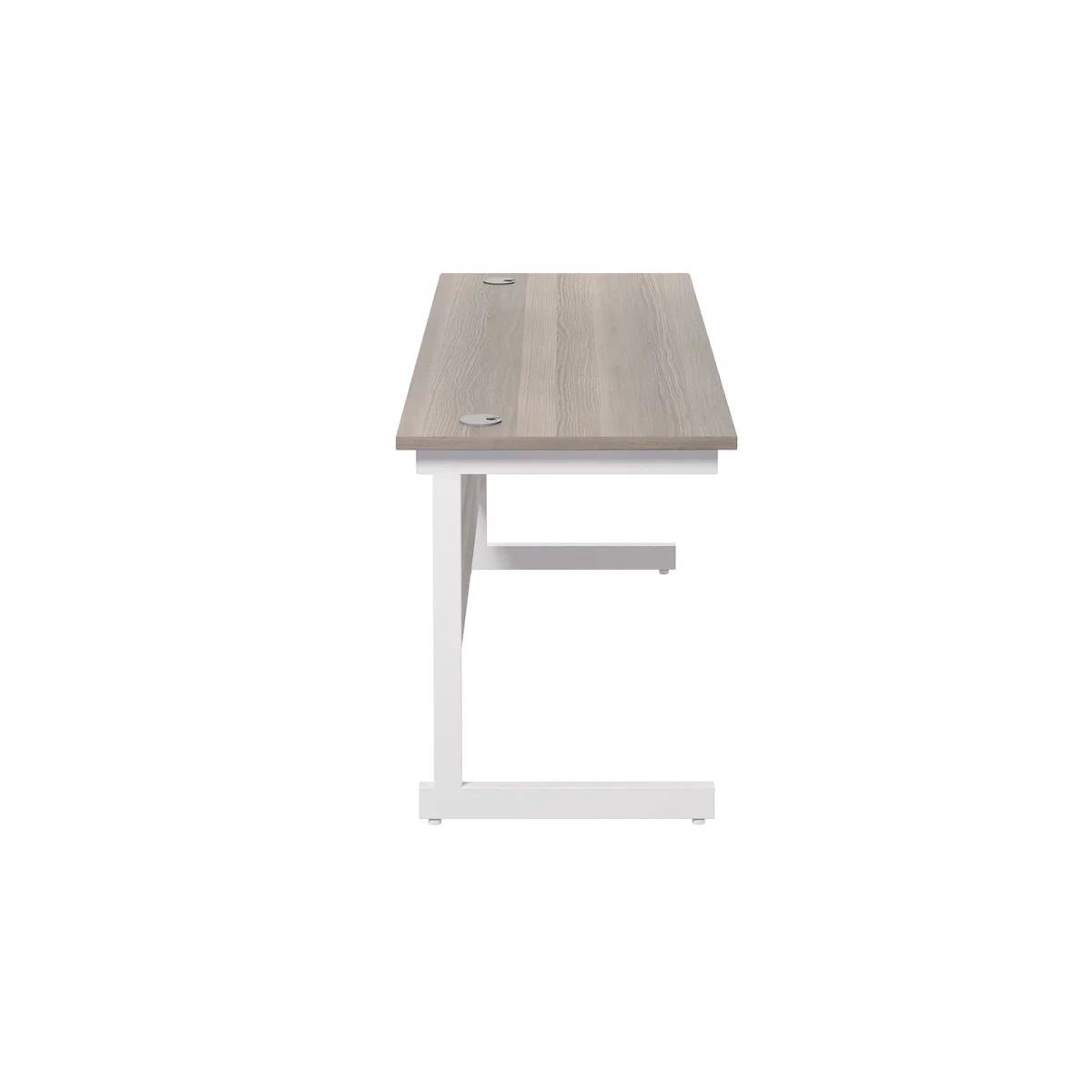 Jemini Single Rectangular Desk 1800x600x730mm Grey Oak/White KF800834 - Image 2