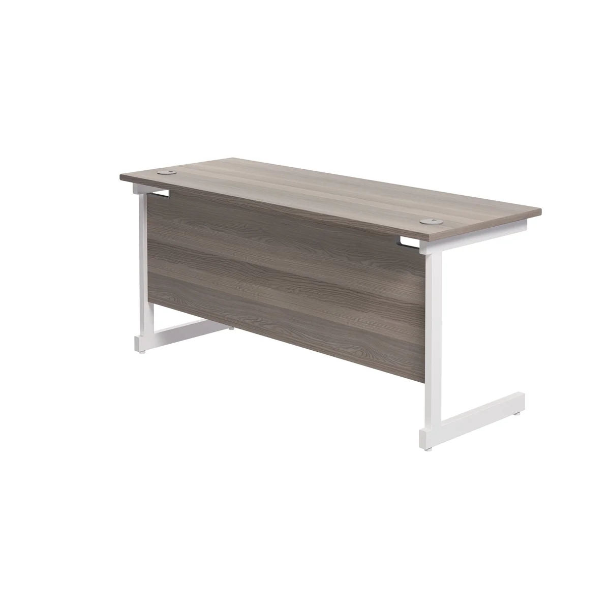 Jemini Single Rectangular Desk 1800x600x730mm Grey Oak/White KF800834 - Image 3