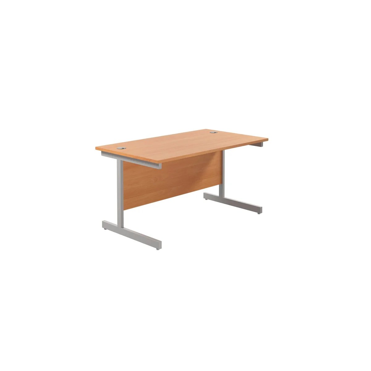 Jemini Single Rectangular Desk 1200x800x730mm Beech/Silver KF801008 - Image 1
