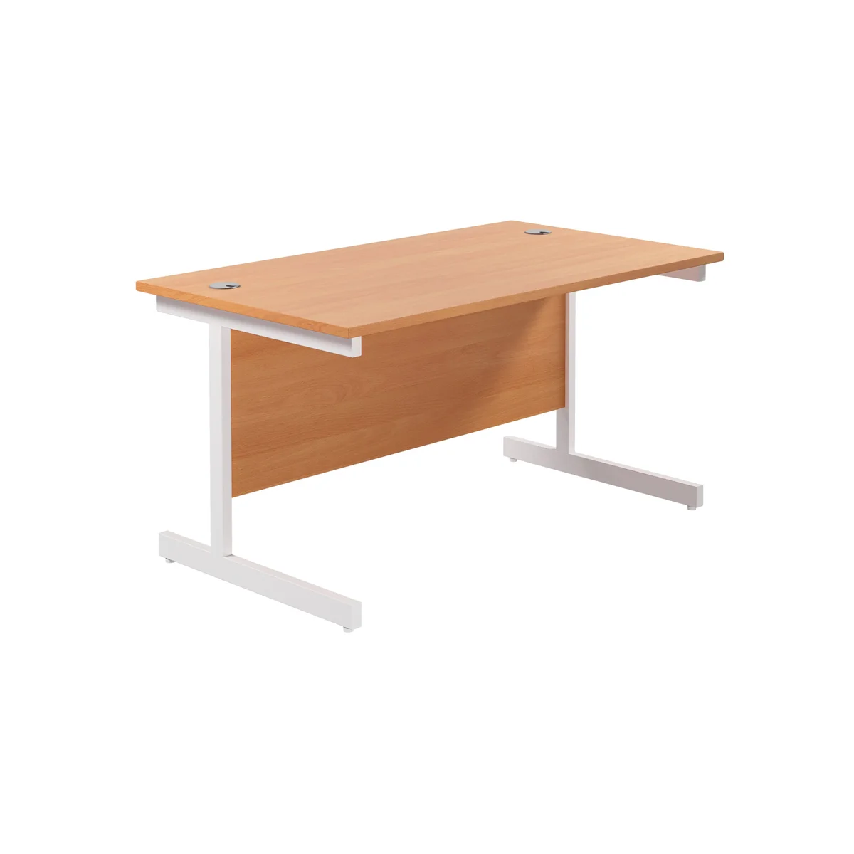 Jemini Single Rectangular Desk 1200x800x730mm Beech/White KF801061 - Image 1