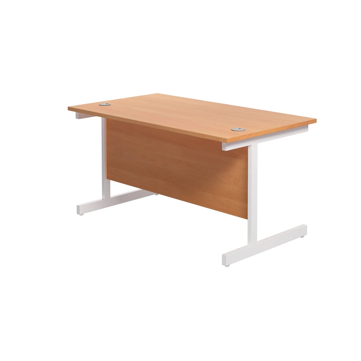 Jemini Single Rectangular Desk 1200x800x730mm Beech/White KF801061 - Image 3