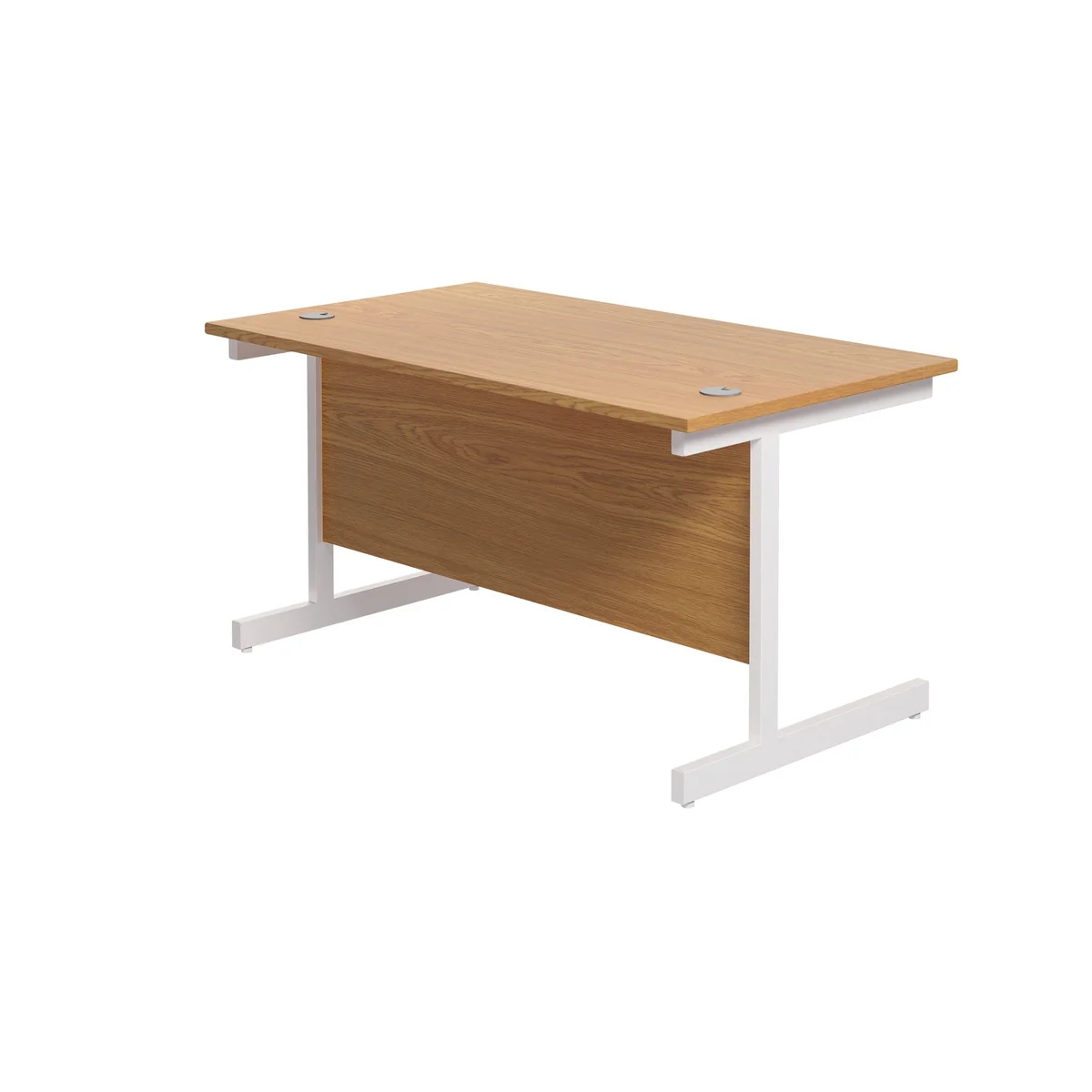 Jemini Single Rectangular Desk 1200x800x730mm Nova Oak/White KF801083 - Image 3
