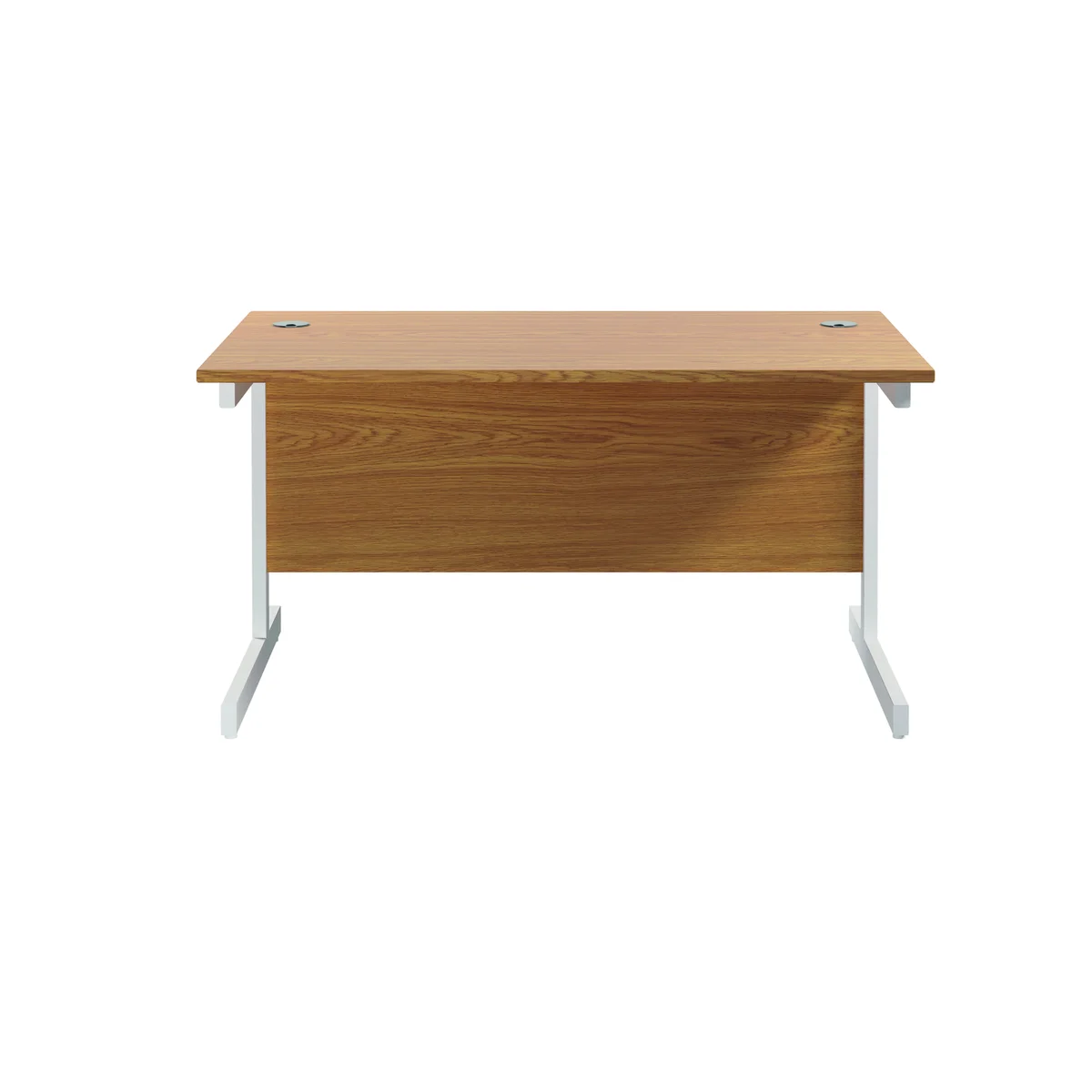 Jemini Single Rectangular Desk 1200x800x730mm Nova Oak/White KF801083 - Image 4
