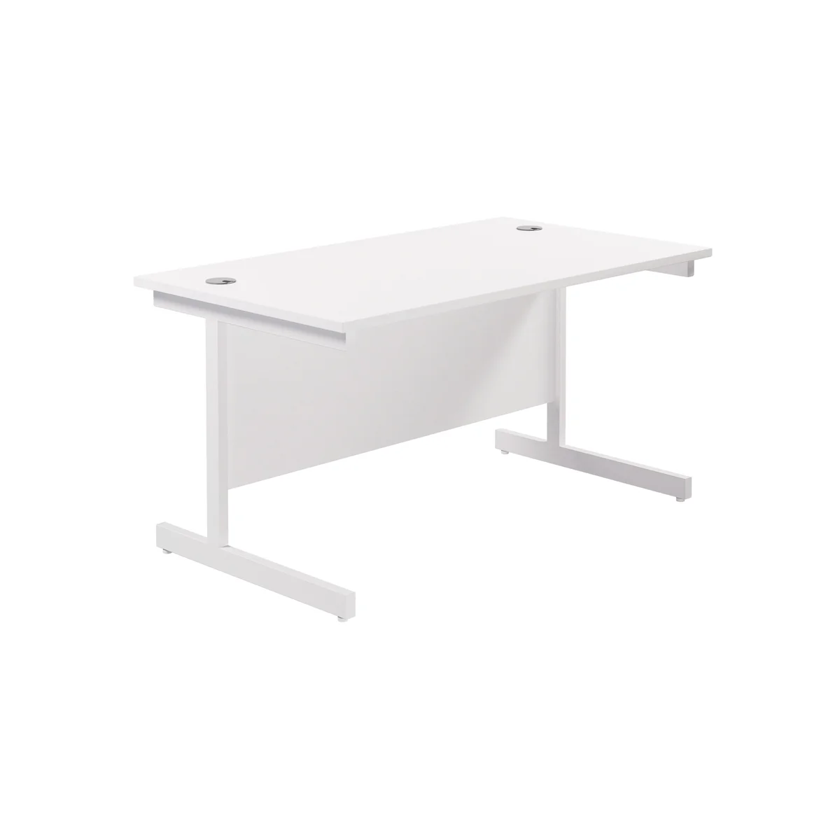 Jemini Single Rectangular Desk 1200x800x730mm White/White KF801099 - Image 1