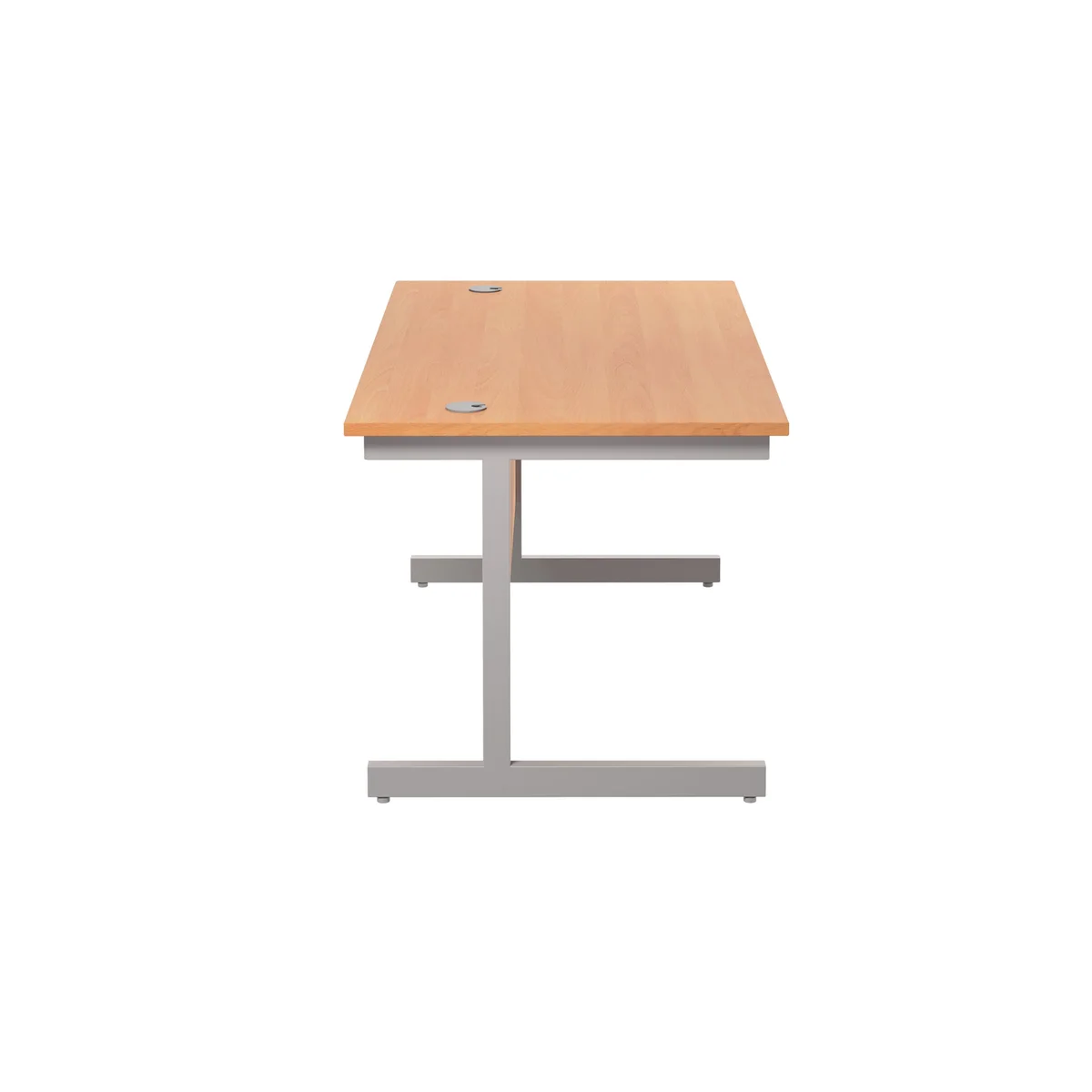 Jemini Single Rectangular Desk 1400x800x730mm Beech/Silver KF801126 - Image 2