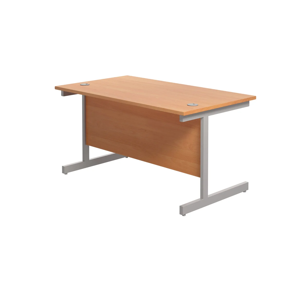 Jemini Single Rectangular Desk 1400x800x730mm Beech/Silver KF801126 - Image 3