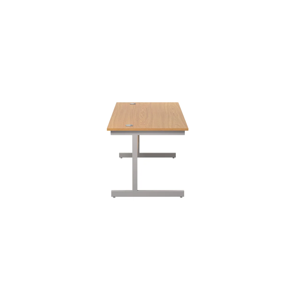 Jemini Single Rectangular Desk 1400x800x730mm Nova Oak/Silver KF801145 - Image 2
