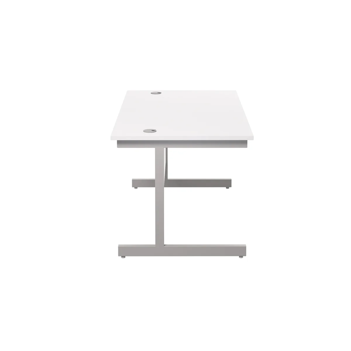 Jemini Single Rectangular Desk 1400x800x730mm White/Silver KF801151 - Image 2