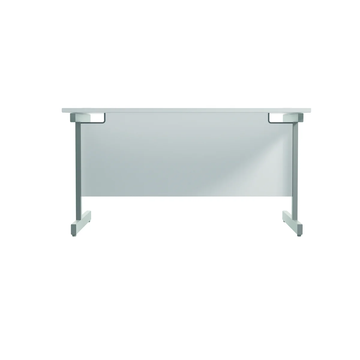 Jemini Single Rectangular Desk 1400x800x730mm White/Silver KF801151 - Image 4