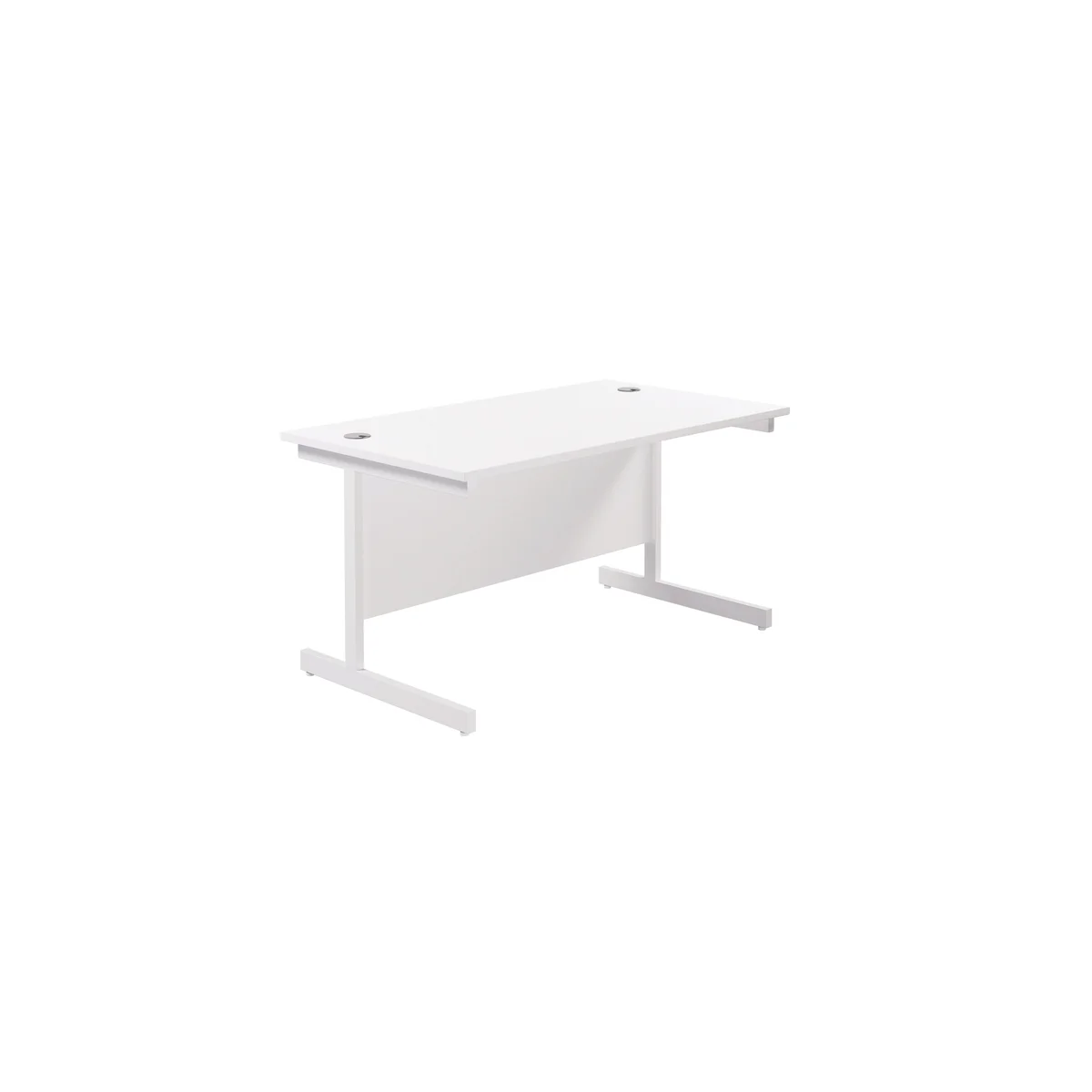 Jemini Single Rectangular Desk 1400x800x730mm White/White KF801216 - Image 1