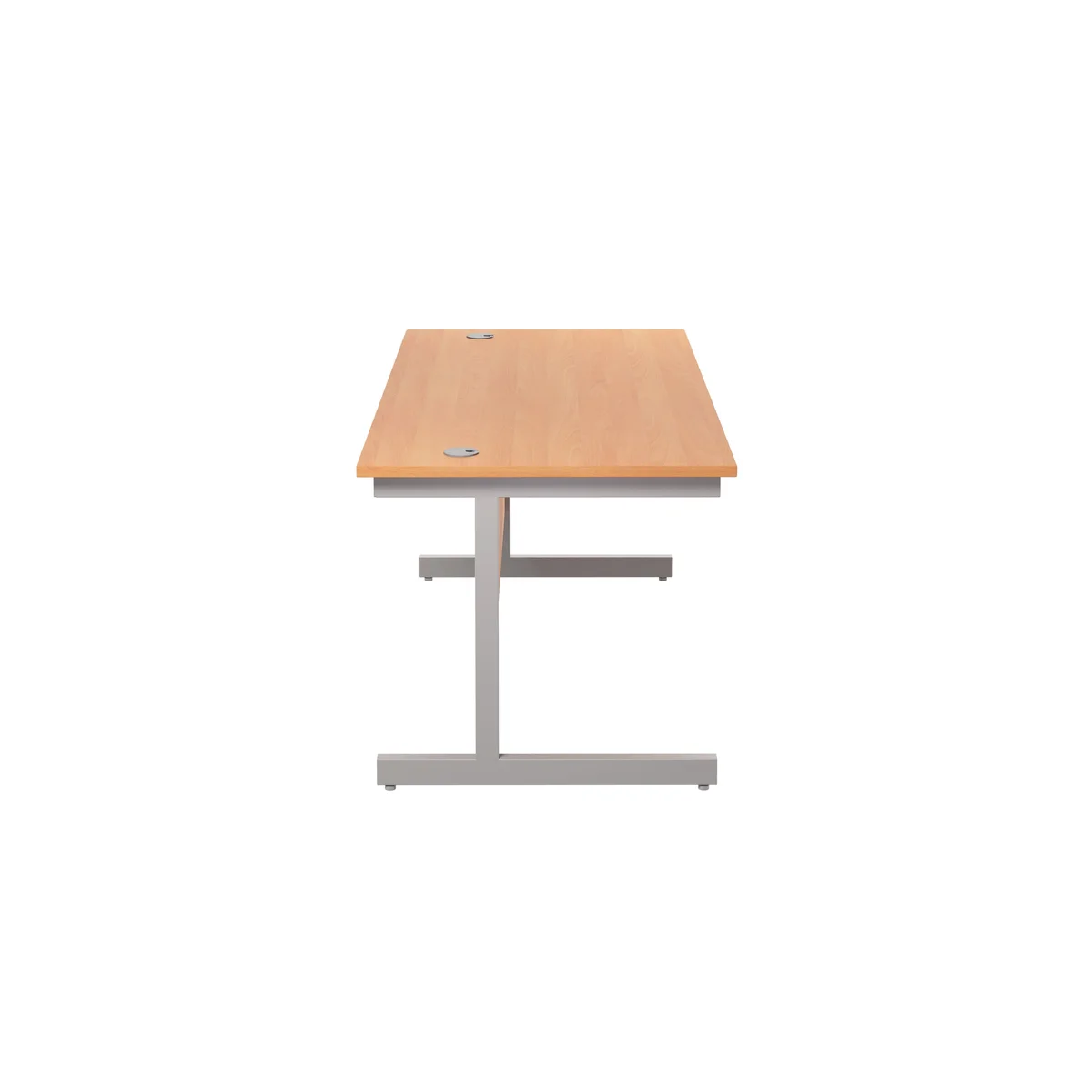 Jemini Single Rectangular Desk 1600x800x730mm Beech/Silver KF801241 - Image 2