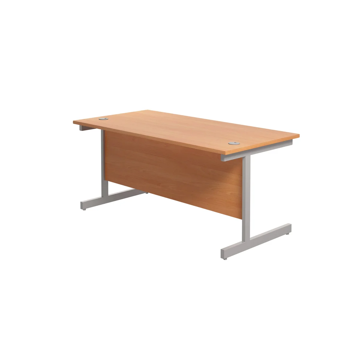 Jemini Single Rectangular Desk 1600x800x730mm Beech/Silver KF801241 - Image 3