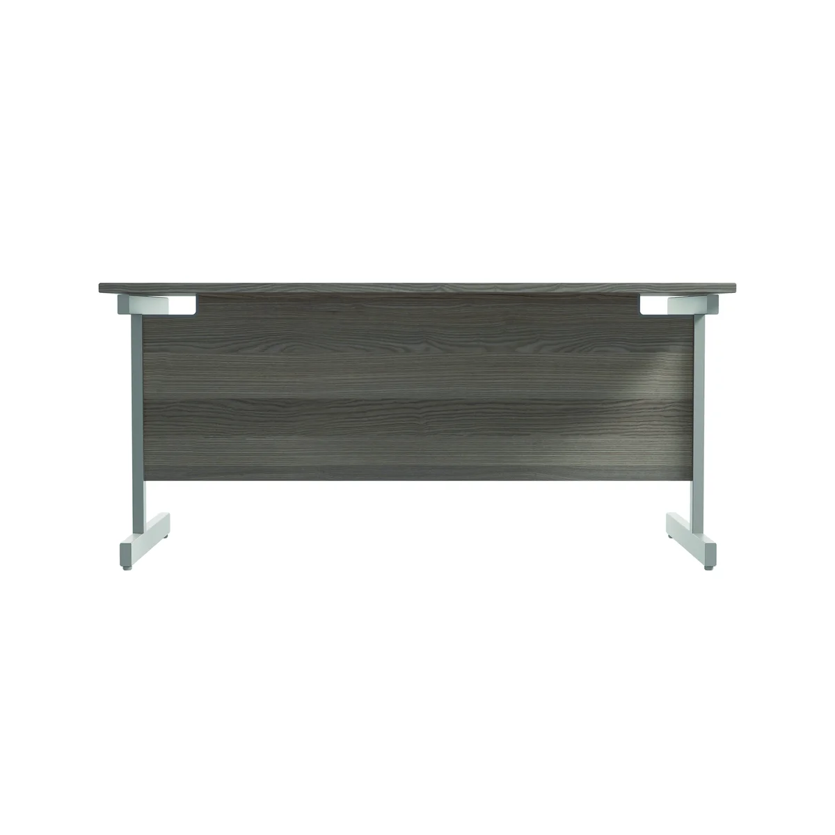 Jemini Single Rectangular Desk 1600x800x730mm Grey Oak/Silver KF801257 - Image 4