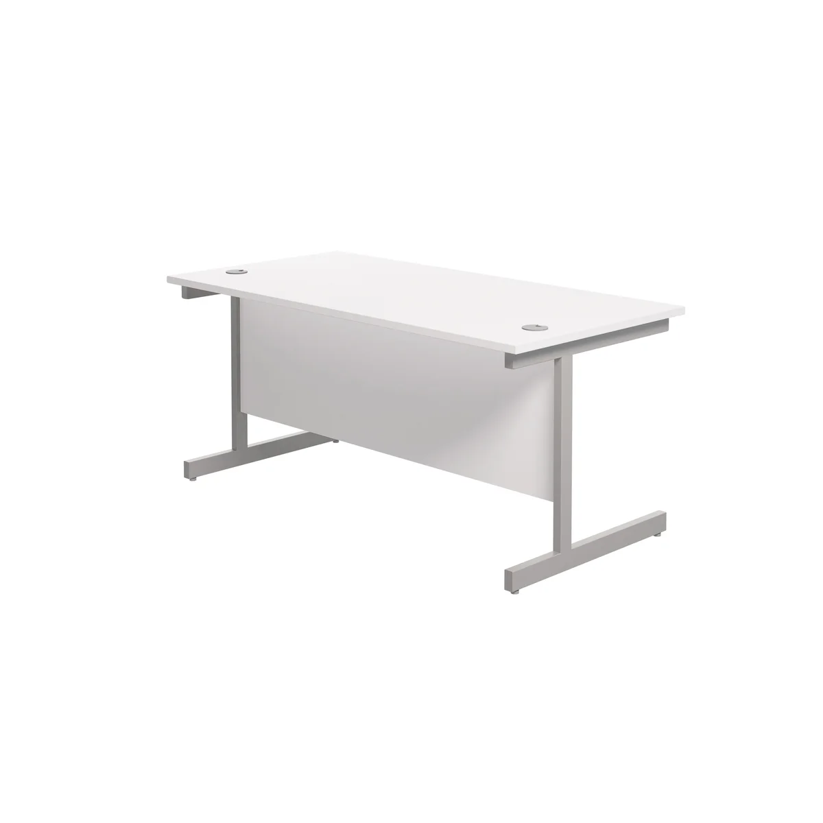 Jemini Single Rectangular Desk 1600x800x730mm White/Silver KF801279 - Image 3
