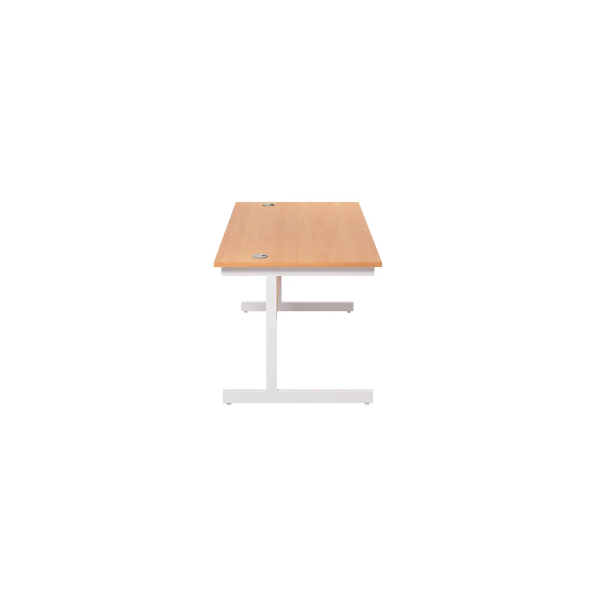 Jemini Single Rectangular Desk 1600x800x730mm Beech/White KF801306 - Image 2