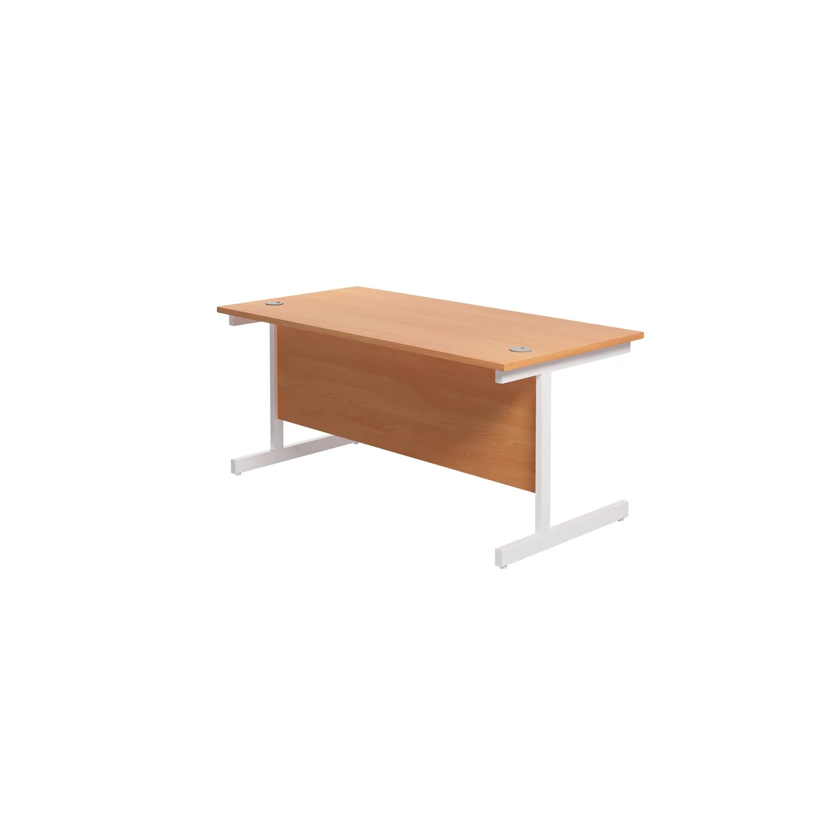 Jemini Single Rectangular Desk 1600x800x730mm Beech/White KF801306 - Image 3