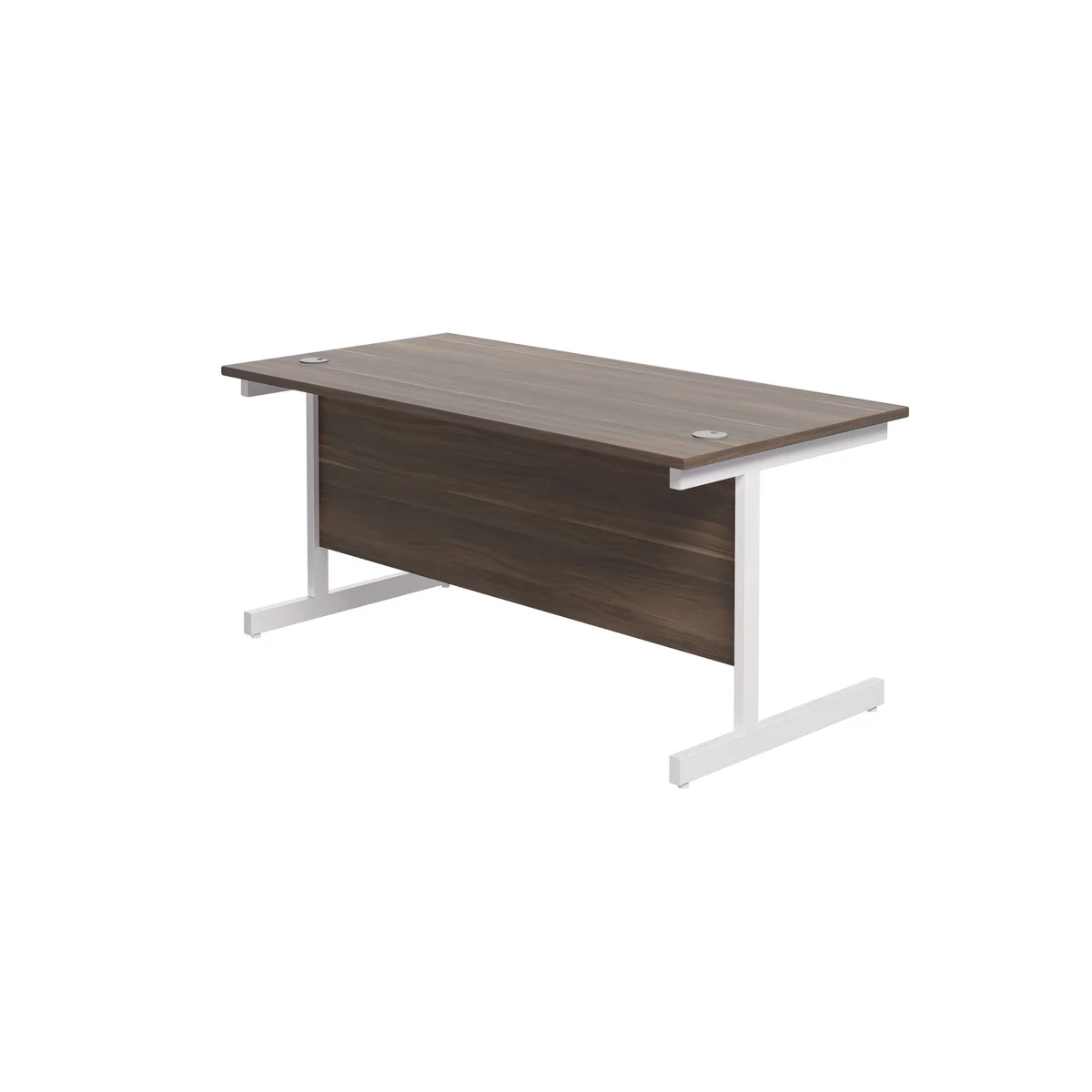 Jemini Single Rectangular Desk 1600x800x730mm Grey Oak/White KF801312 - Image 3