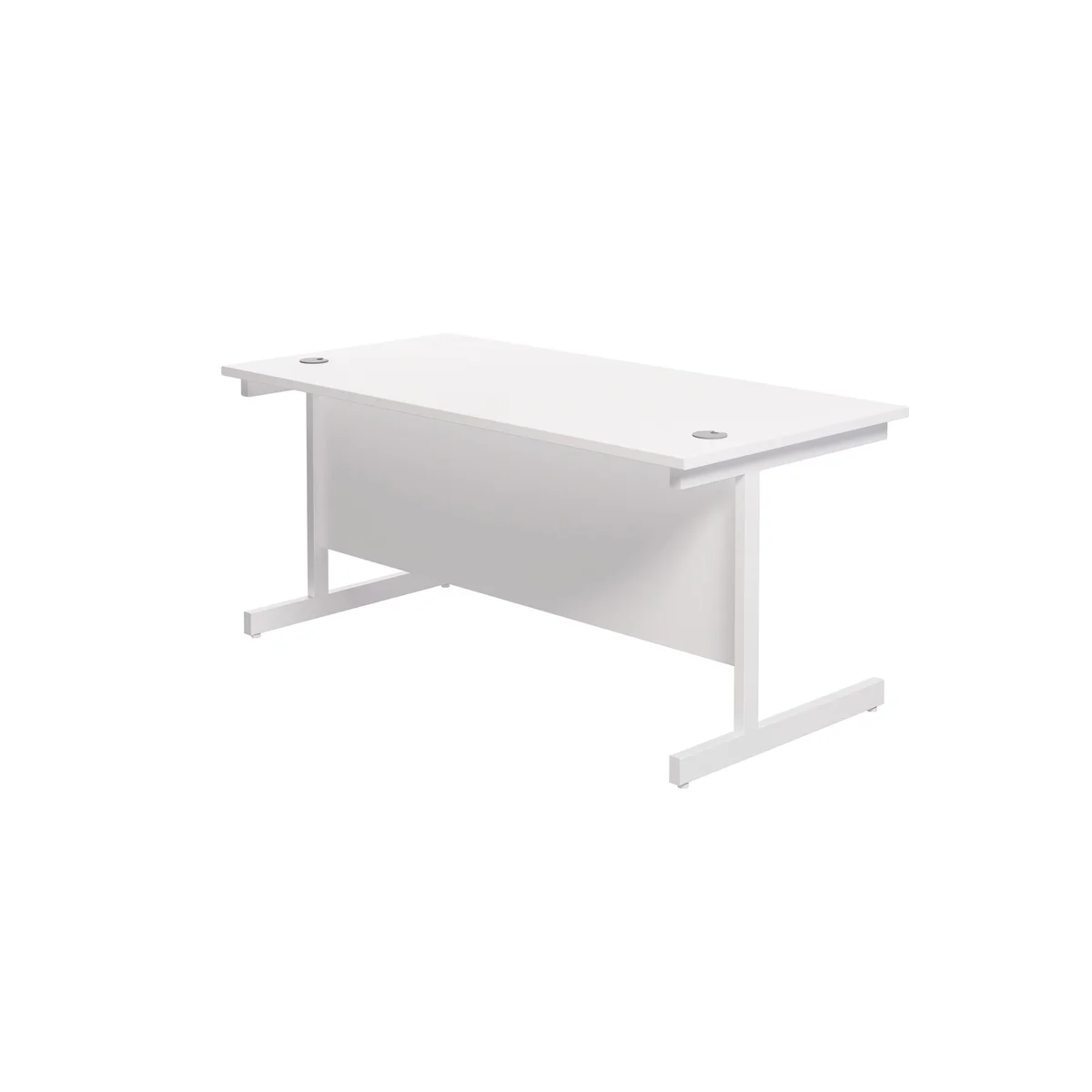 Jemini Single Rectangular Desk 1600x800x730mm White/White KF801331 - Image 3