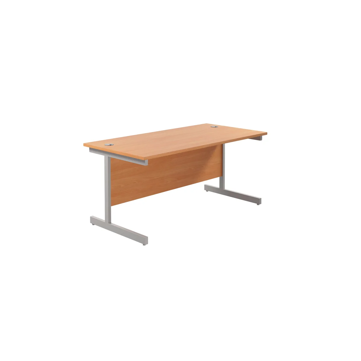 Jemini Single Rectangular Desk 1800x800x730mm Beech/Silver KF801369 - Image 1