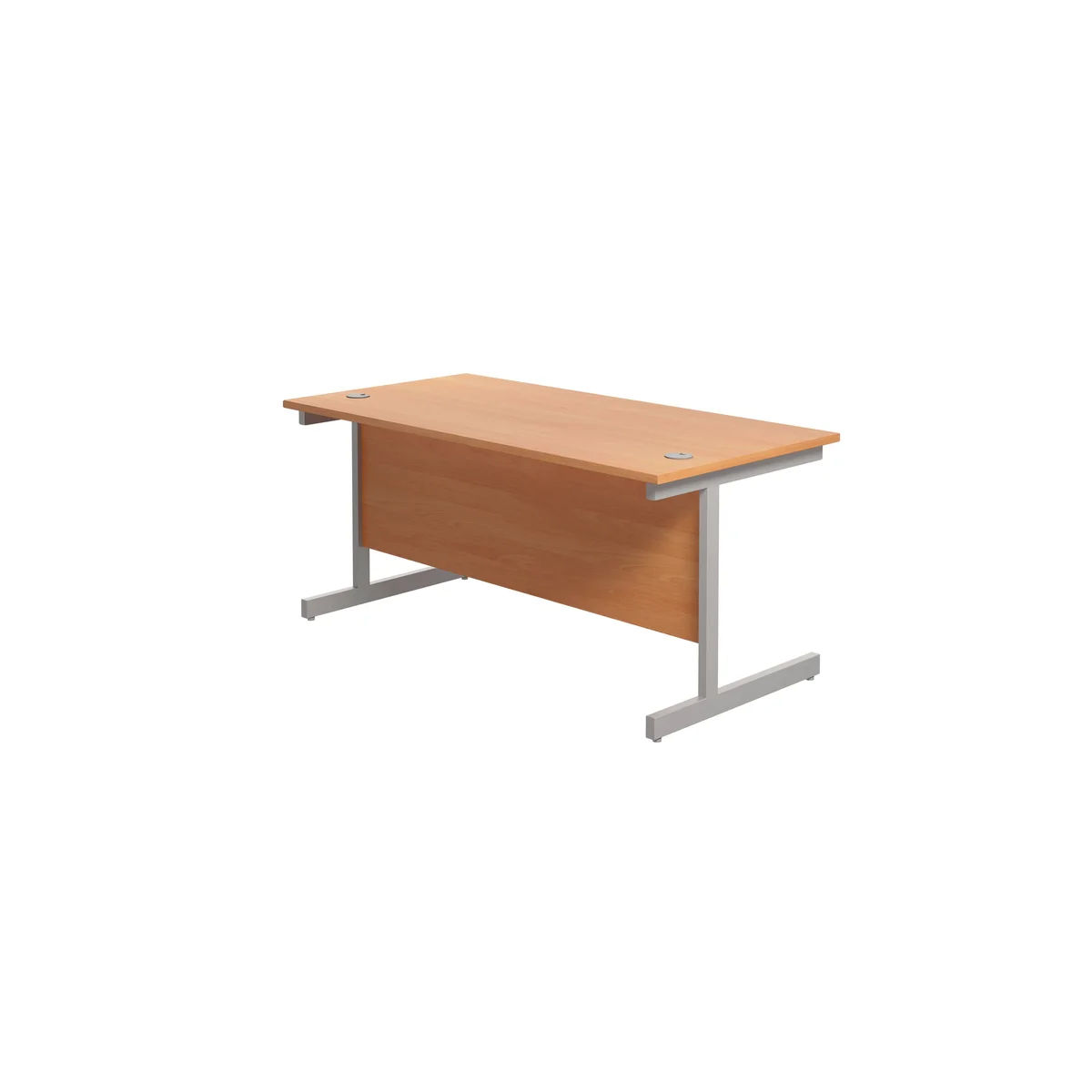 Jemini Single Rectangular Desk 1800x800x730mm Beech/Silver KF801369 - Image 3