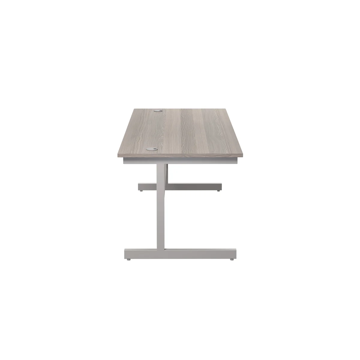 Jemini Single Rectangular Desk 1800x800x730mm Grey Oak/Silver KF801375 - Image 2