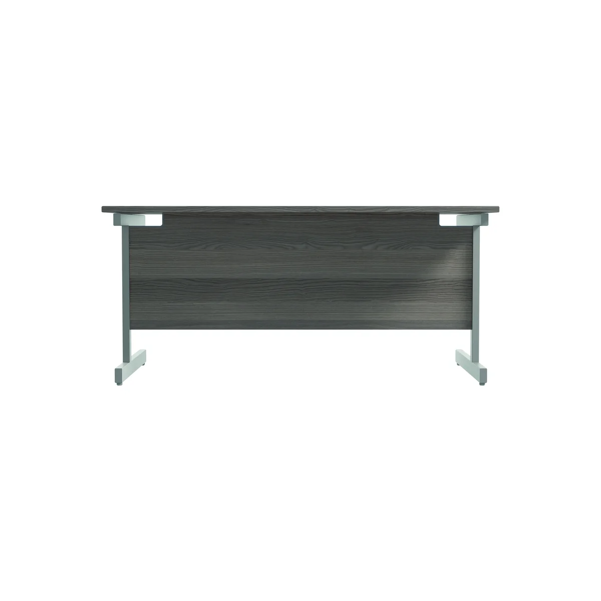 Jemini Single Rectangular Desk 1800x800x730mm Grey Oak/Silver KF801375 - Image 4