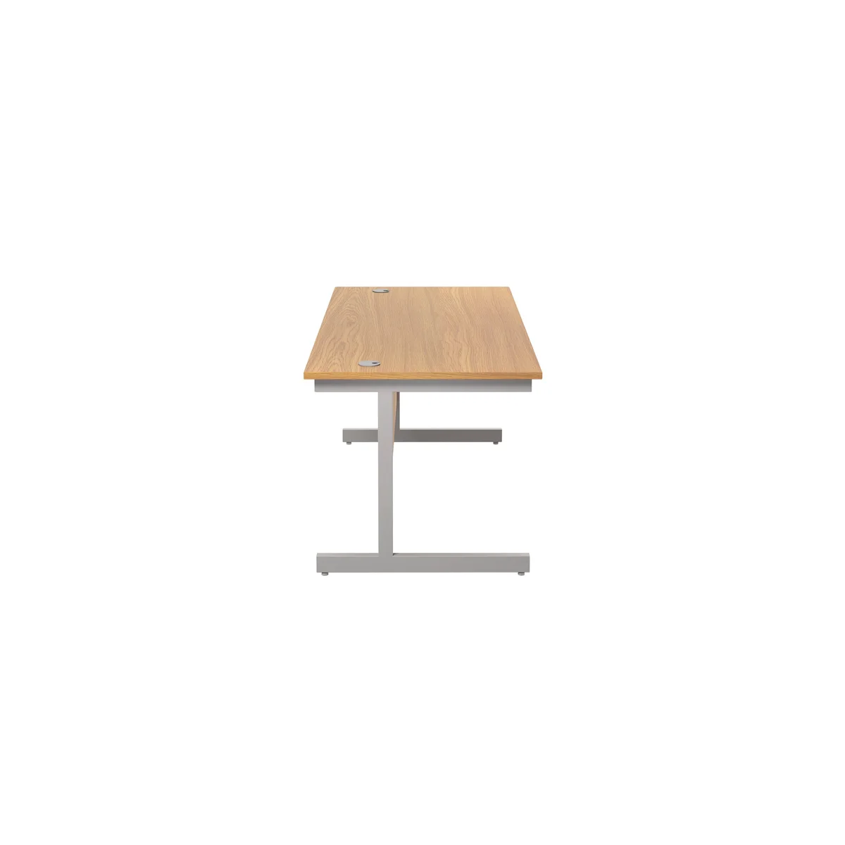 Jemini Single Rectangular Desk 1800x800x730mm Nova Oak/Silver KF801381 - Image 2