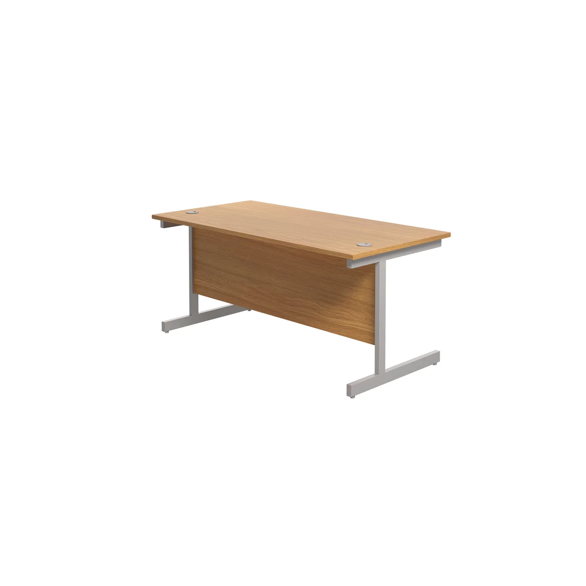 Jemini Single Rectangular Desk 1800x800x730mm Nova Oak/Silver KF801381 - Image 3