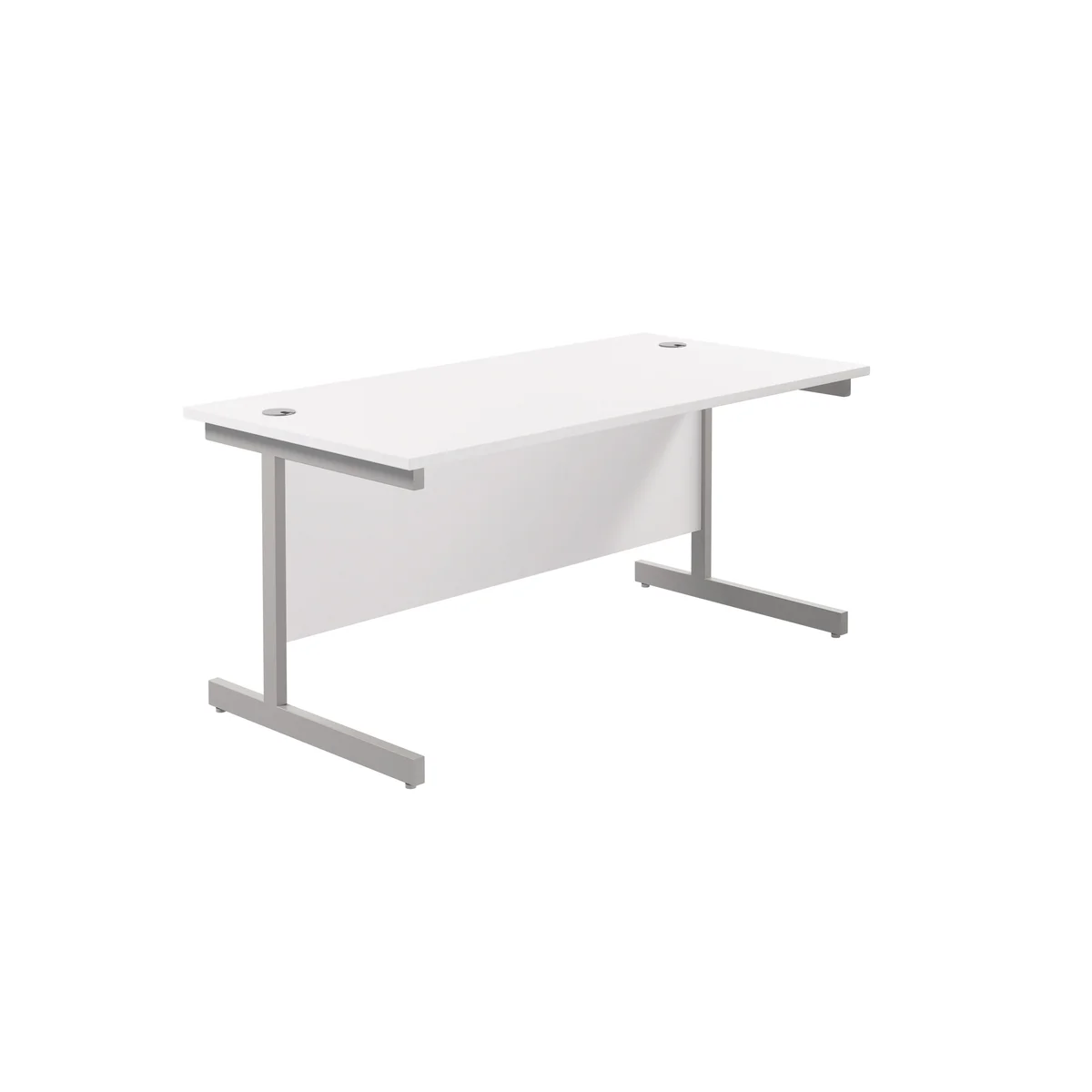 Jemini Single Rectangular Desk 1800x800x730mm White/Silver KF801397 - Image 1
