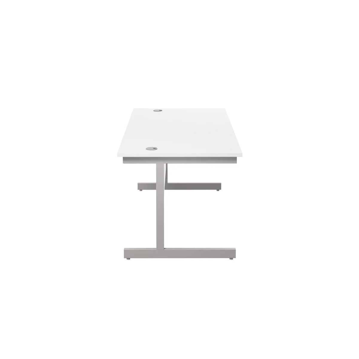 Jemini Single Rectangular Desk 1800x800x730mm White/Silver KF801397 - Image 2