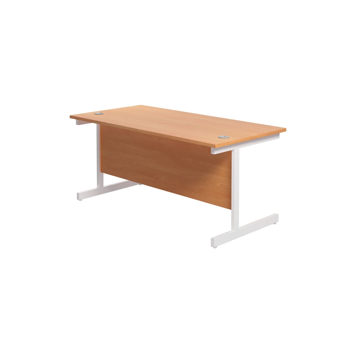 Jemini Single Rectangular Desk 1800x800x730mm Beech/White KF801424 - Image 3