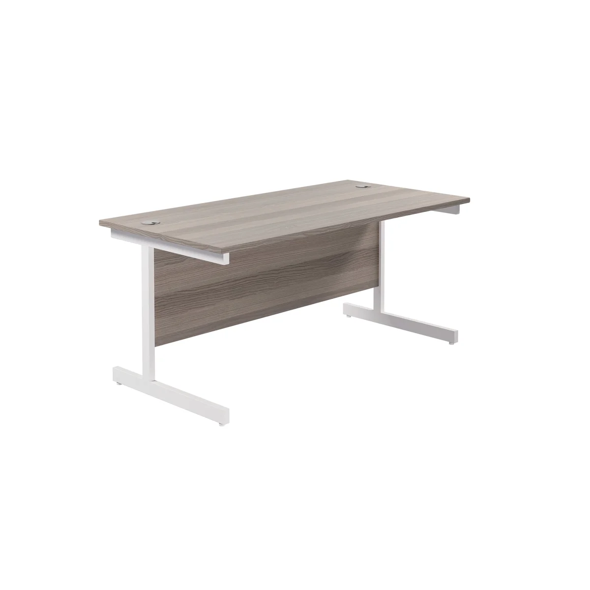 Jemini Single Rectangular Desk 1800x800x730mm Grey Oak/White KF801437 - Image 1