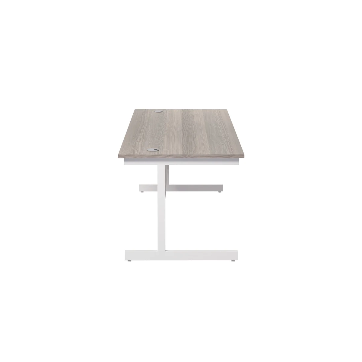 Jemini Single Rectangular Desk 1800x800x730mm Grey Oak/White KF801437 - Image 2