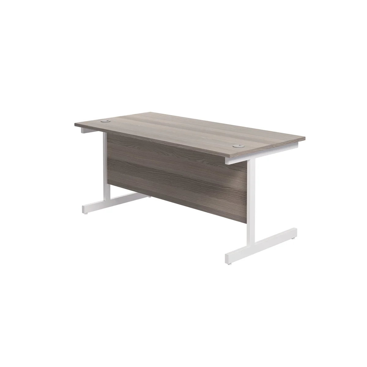 Jemini Single Rectangular Desk 1800x800x730mm Grey Oak/White KF801437 - Image 3
