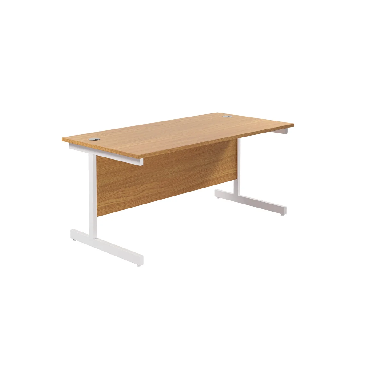 Jemini Single Rectangular Desk 1800x800x730mm Nova Oak/White KF801443 - Image 1