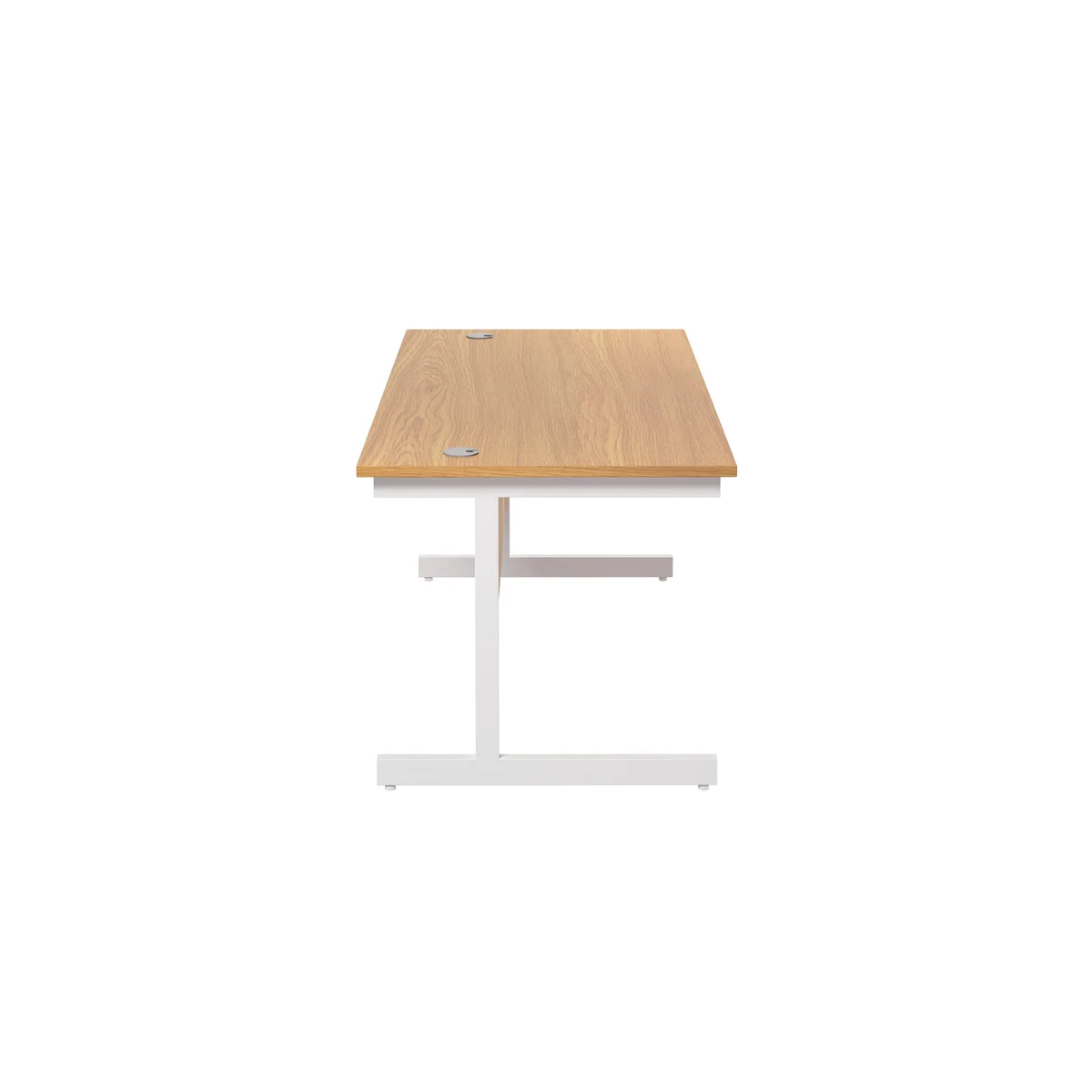 Jemini Single Rectangular Desk 1800x800x730mm Nova Oak/White KF801443 - Image 2