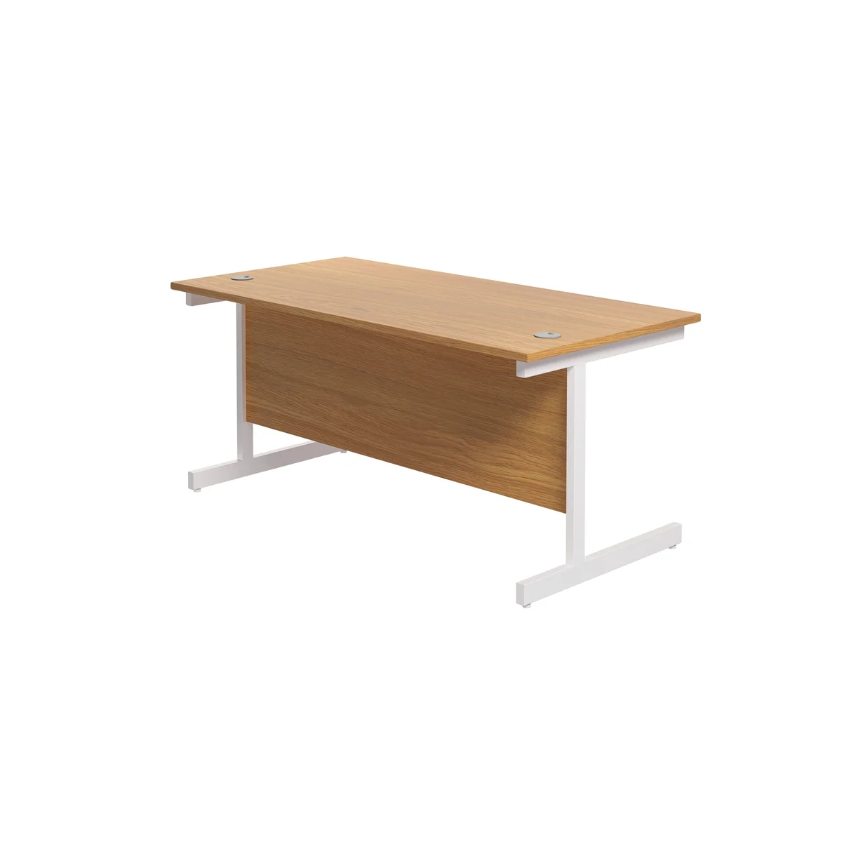 Jemini Single Rectangular Desk 1800x800x730mm Nova Oak/White KF801443 - Image 3