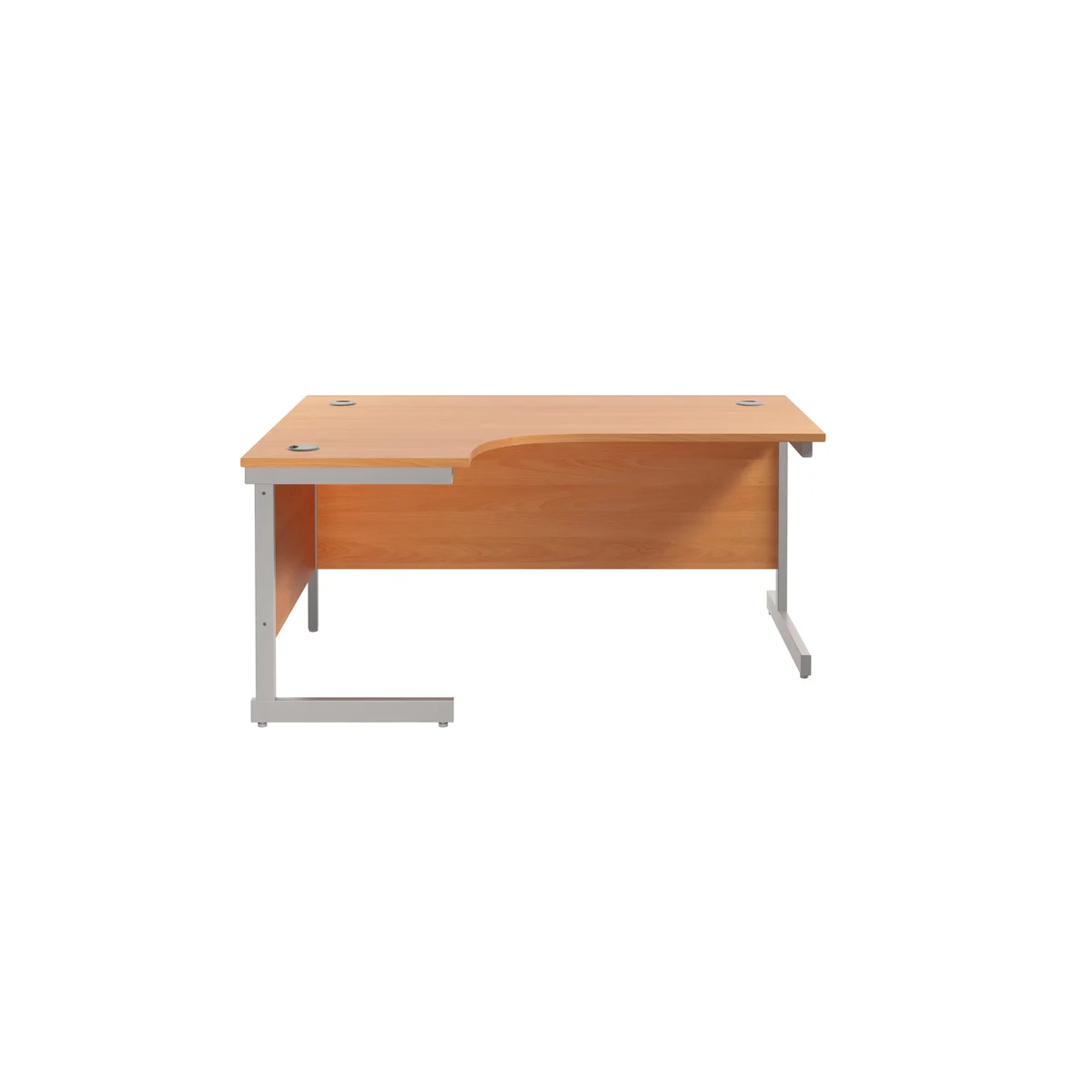 Jemini Radial Left Hand Cantilever Desk 1600x1200x730mm Beech/Silver KF801721 - Image 2
